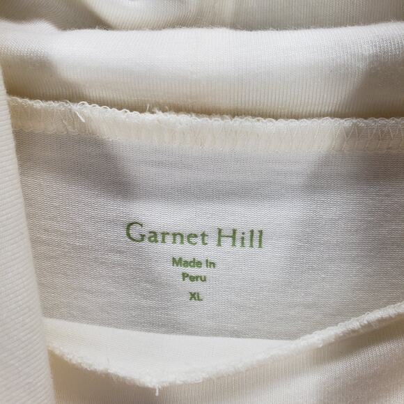 Garnet Hill Ivory Knit Turtle Neck Organic Pima Cotton Blend Sweater XL - Picture 6 of 11